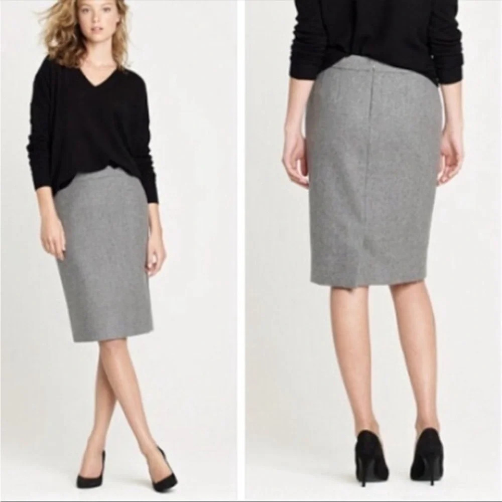 J. Crew • Grey Wool The Pencil Skirt